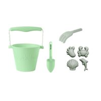 Set (Cubo + Pala + Moldes + Rastrillo) Sage