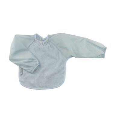 Babero Manga Larga Azul Pastel