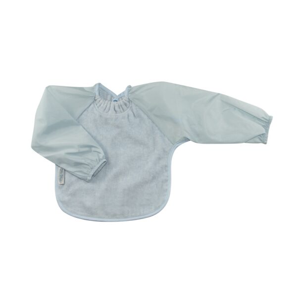 Babero Manga Larga Azul Pastel