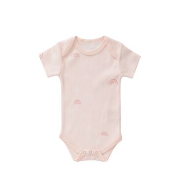Body Manga Corta Arcoíris Rosa