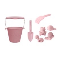 Set (Cubo + Pala + Moldes+ Rastrillo) Pink