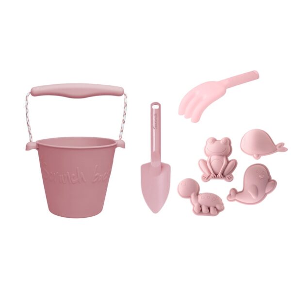 Set (Cubo + Pala + Moldes+ Rastrillo) Pink