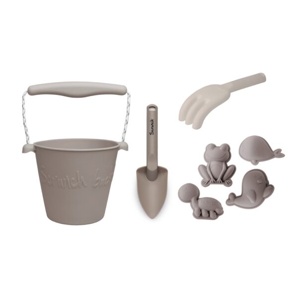 Set (Cubo + Pala + Moldes + Rastrillo) Grey