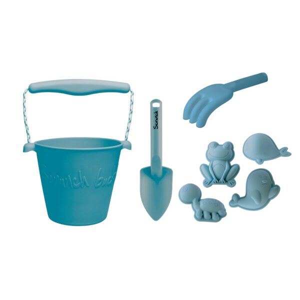Set (Cubo + Pala + Moldes+ Rastrillo) Petrol