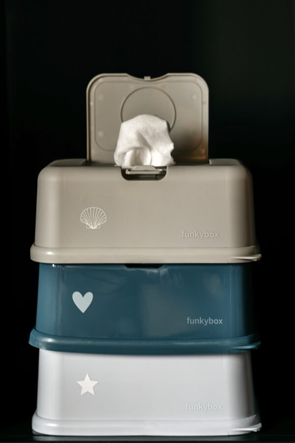 Dispensador de Toallitas Azul Petróleo Corazón Brillo - Imagen 2