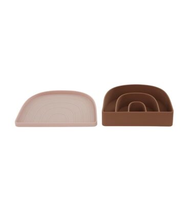 Plate & Bowl Rainbow Rose / Fudge