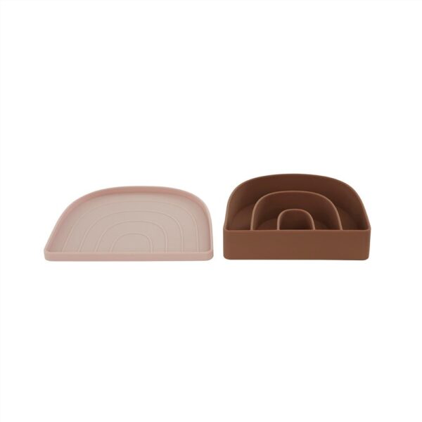 Plate & Bowl Rainbow Rose / Fudge