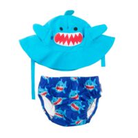 Set Bañador Pañal y Gorro Tiburón