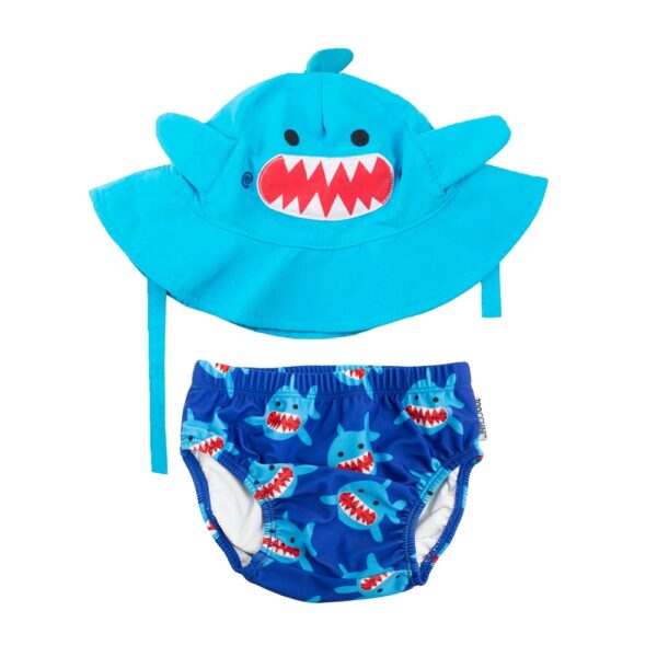 Set Bañador Pañal y Gorro Tiburón