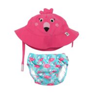 Set Bañador Pañal y Gorro Flamenco