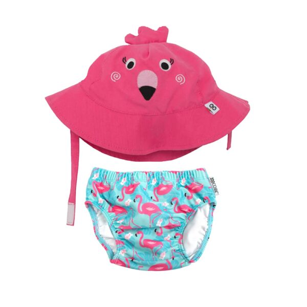 Set Bañador Pañal y Gorro Flamenco