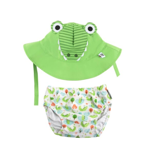 Set Bañador Pañal y Gorro Cocodrilo