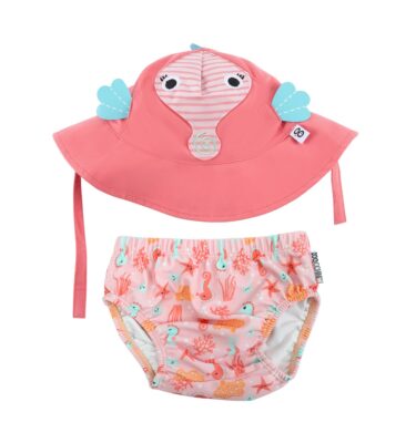Set Bañador Pañal y Gorro Caballito de Mar