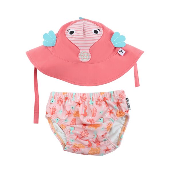 Set Bañador Pañal y Gorro Caballito de Mar