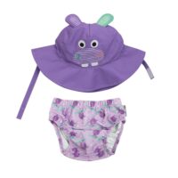 Set Bañador Pañal y Gorro Hipopótamo