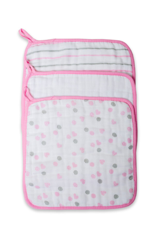 Mini Muselinas Rosa 30 x 30 Cm Pack 3 - Imagen 2