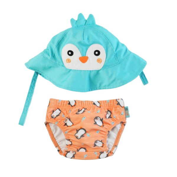 Set Bañador Pañal y Gorro Pingüino