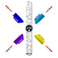 RELOJ COLOREABLE COHETES