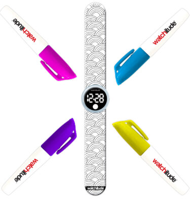 RELOJ COLOREABLE ARCOÍRIS