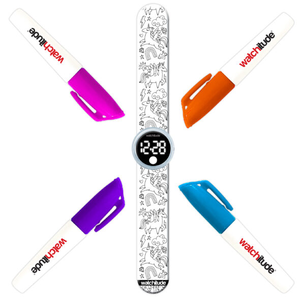 RELOJ COLOREABLE UNICORNIOS
