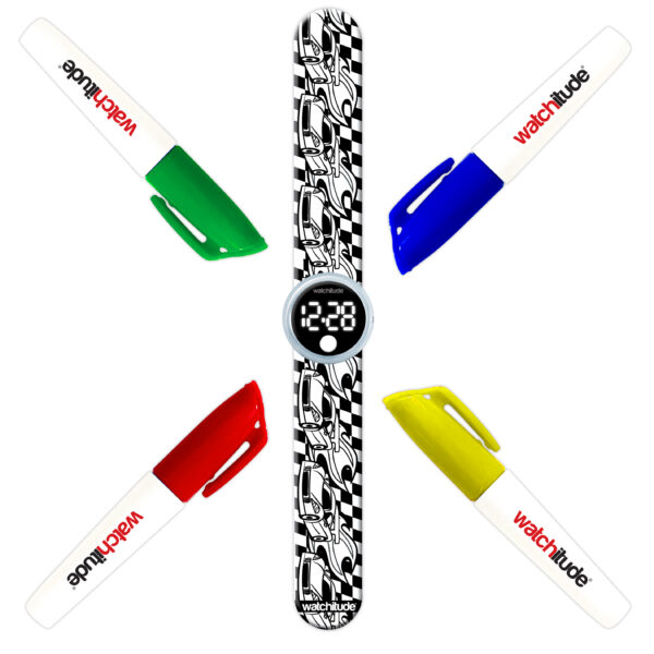 RELOJ COLOREABLE COCHES