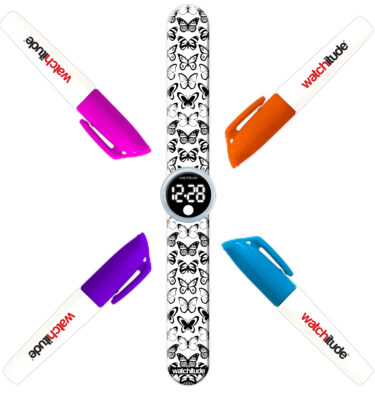 RELOJ COLOREABLE MARIPOSAS