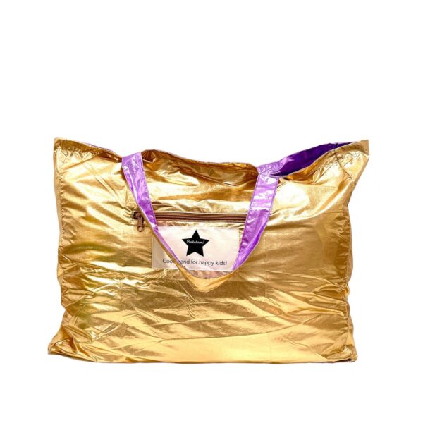 BOLSO REVERSIBLE METALIZADO PÚRPURA/DORADO