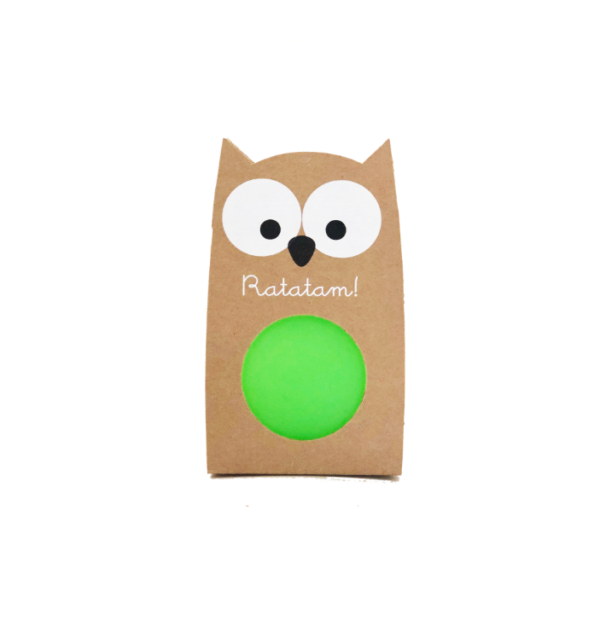 Pelota saltarina búho verde fosforescente