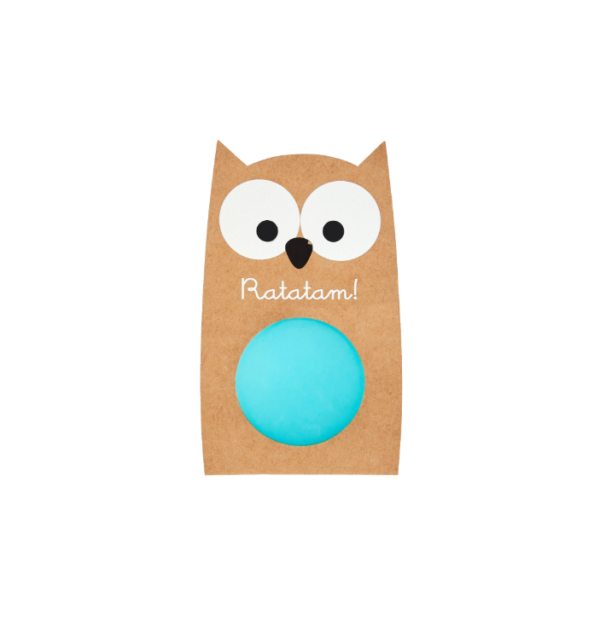 Pelota saltarina búho azul fosforescente