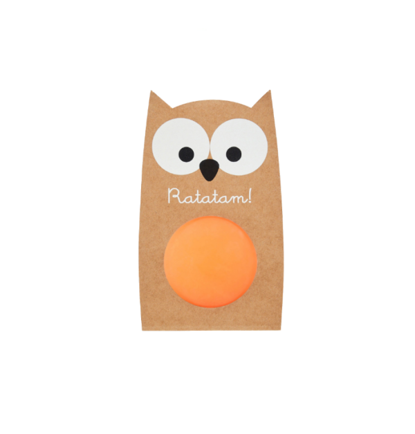 Pelota saltarina búho naranja fosforescente