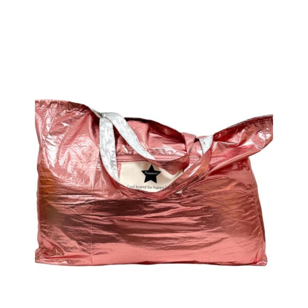 BOLSO REVERSIBLE METALIZADO ROSA/PLATA