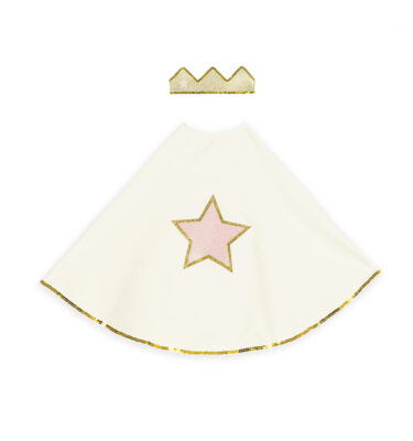 SET CAPA Y CORONA BEBÉ DORADO