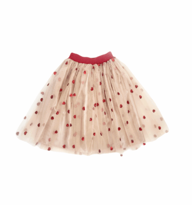 FALDA CORAZONES ROJOS LARGA