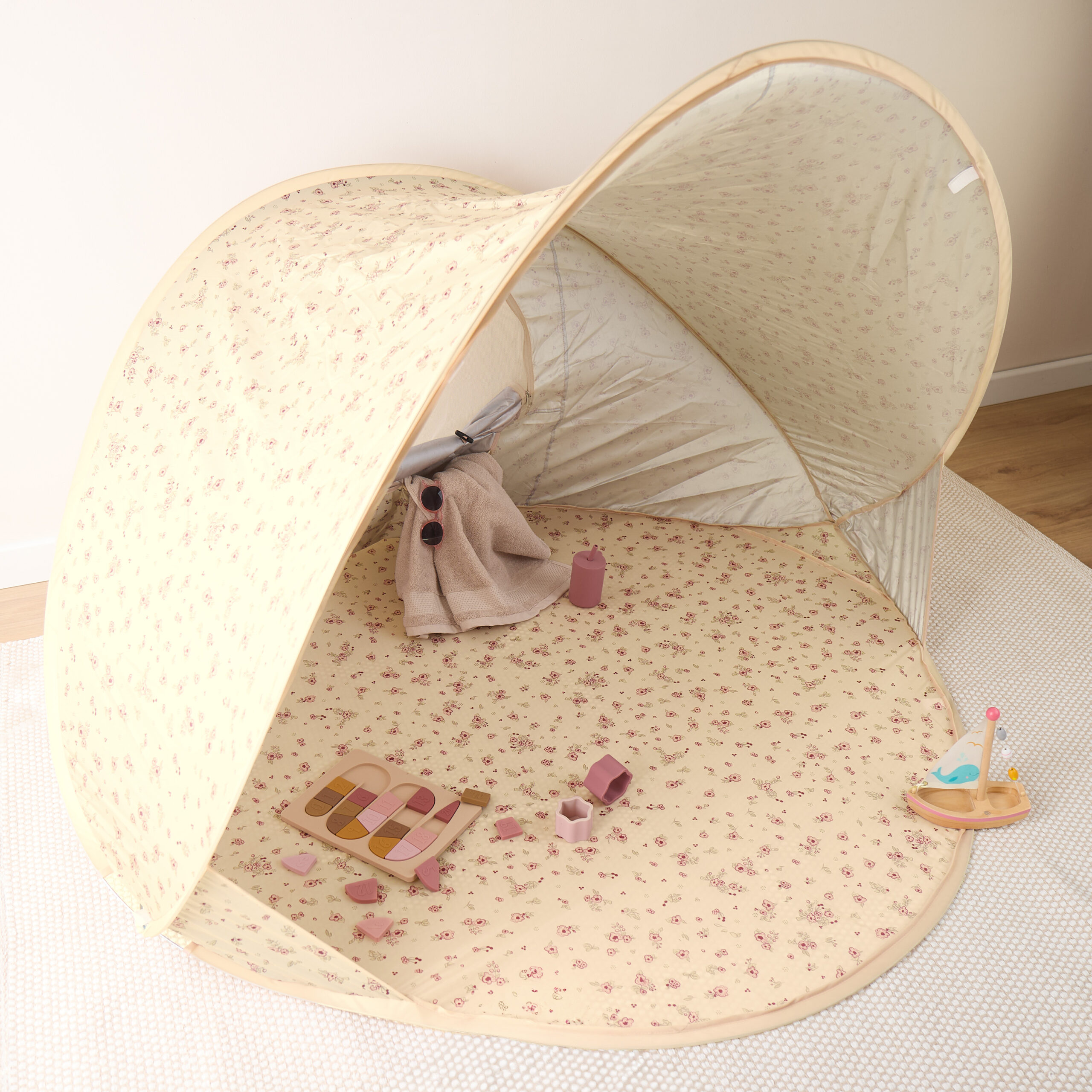 Tienda de playa pop up Vintage flowers - Imagen 3