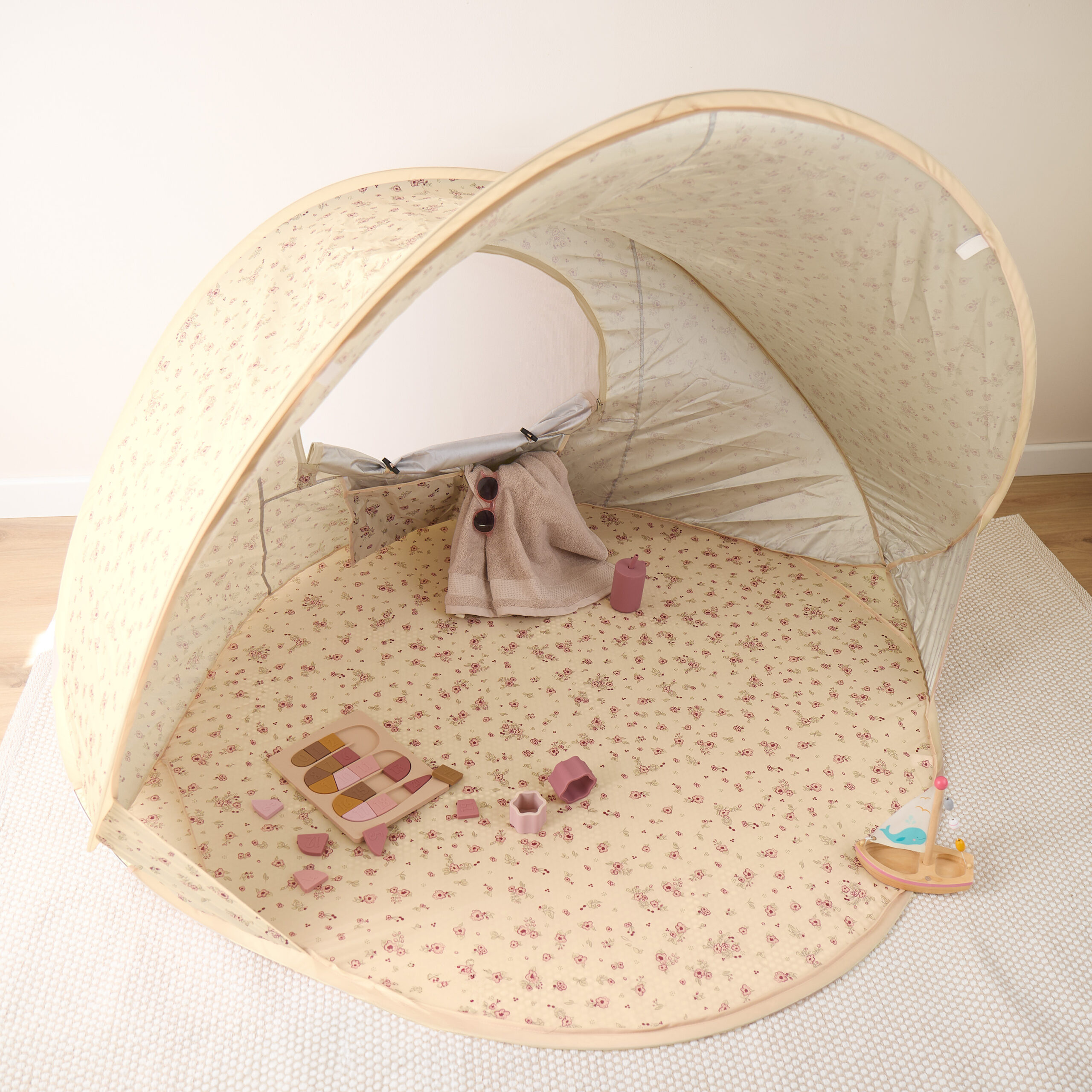 Tienda de playa pop up Vintage flowers - Imagen 2